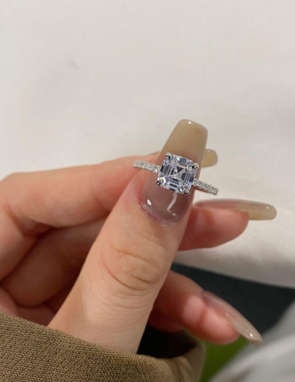 Anillo de compromiso de plata P 925 4