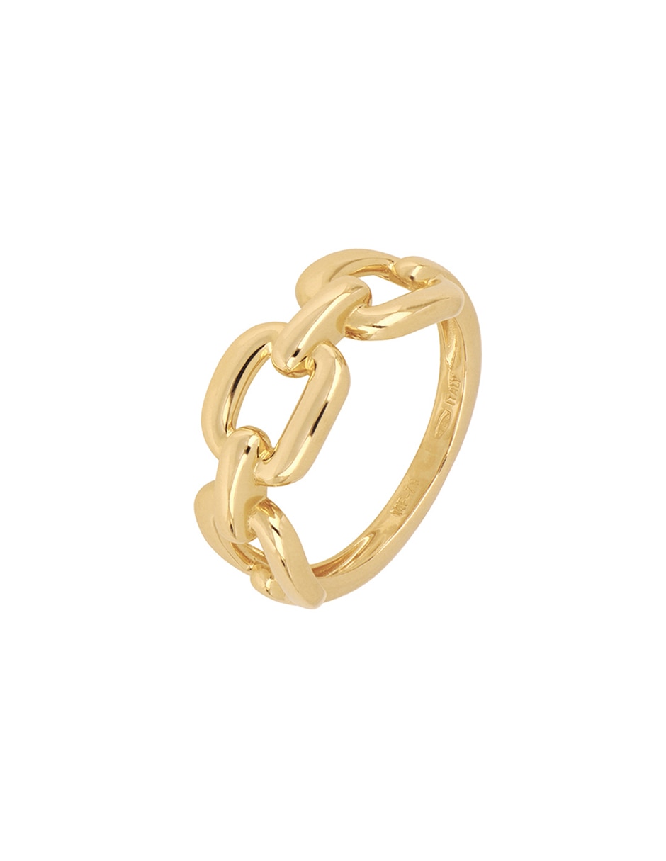 Anillo de eslabones 14 k de oro amarillo pulido
