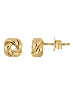 Broqueles de nudo de oro con acabado espejo 1