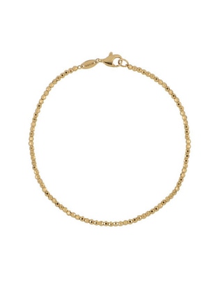 Pulsera de oro amarillo 14 k con acabado diamantado 1