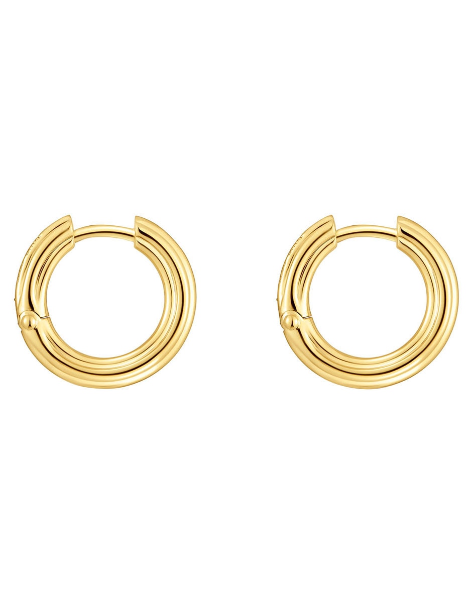 Aretes de aro 1950 de plata 18 K con acabado brillante 2