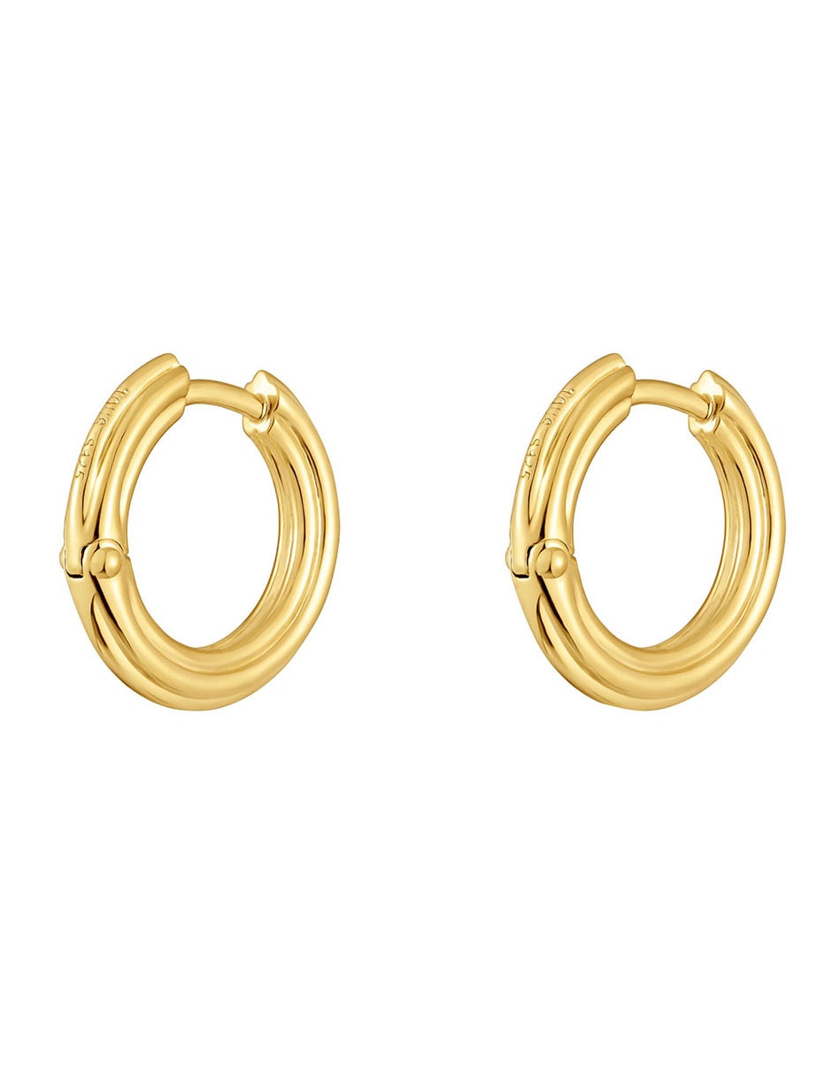 Aretes de aro 1950 de plata 18 K con acabado brillante 3