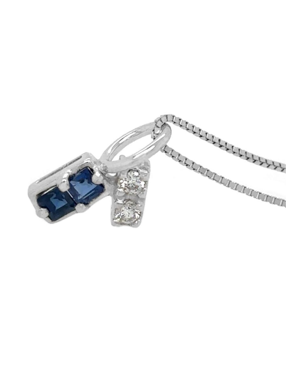 Collar rectangular de oro blanco 14 K 3