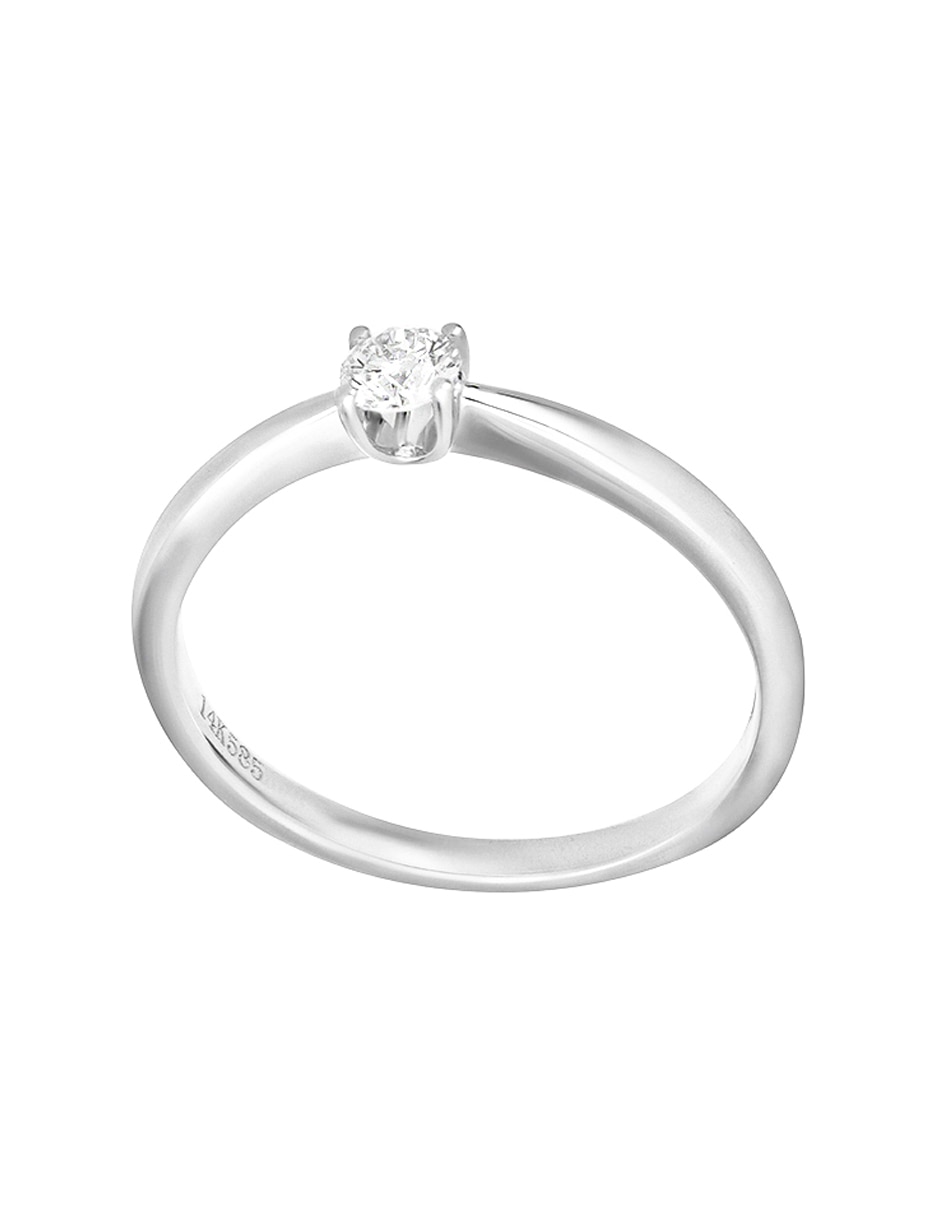 Solitario de oro blanco 14 k Valoro Ever For You diamante