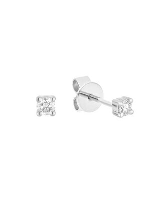 Broqueles redondos Ever for You de oro blanco 14 K con acabado pavé diamante