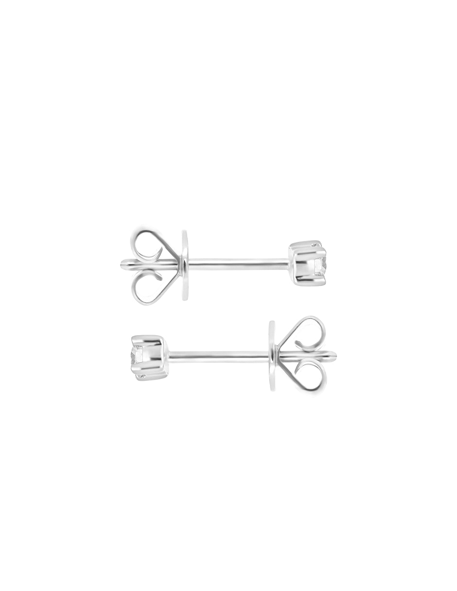 Broqueles redondos Ever for You de oro blanco 14 K con acabado pavé diamante Broqueles redondos Ever for You de oro blanco 14 K con acabado pavé diamante