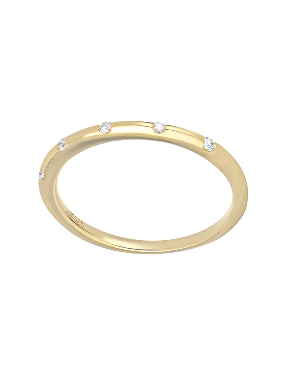 Anillo Valoro Ever for You 14 k de oro amarillo diamante liso