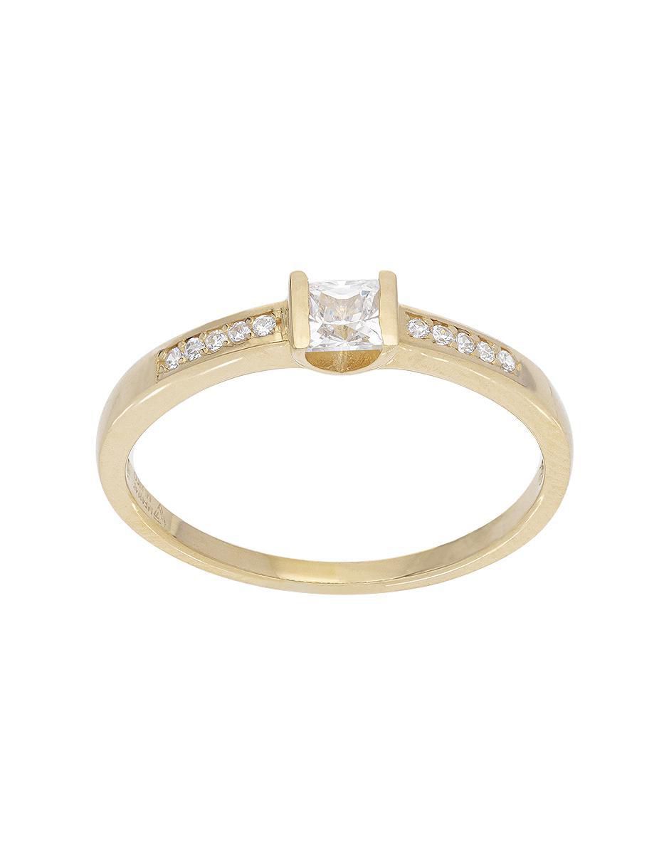Anillo redondo 10 k de oro rosa zirconia brillante Anillo redondo 10 k de oro rosa zirconia brillante