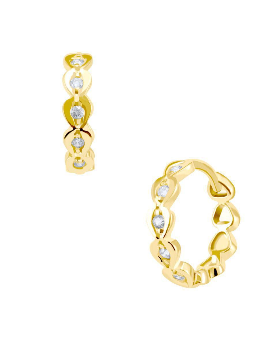 Arracadas de oro con acabado brillante zirconia 2