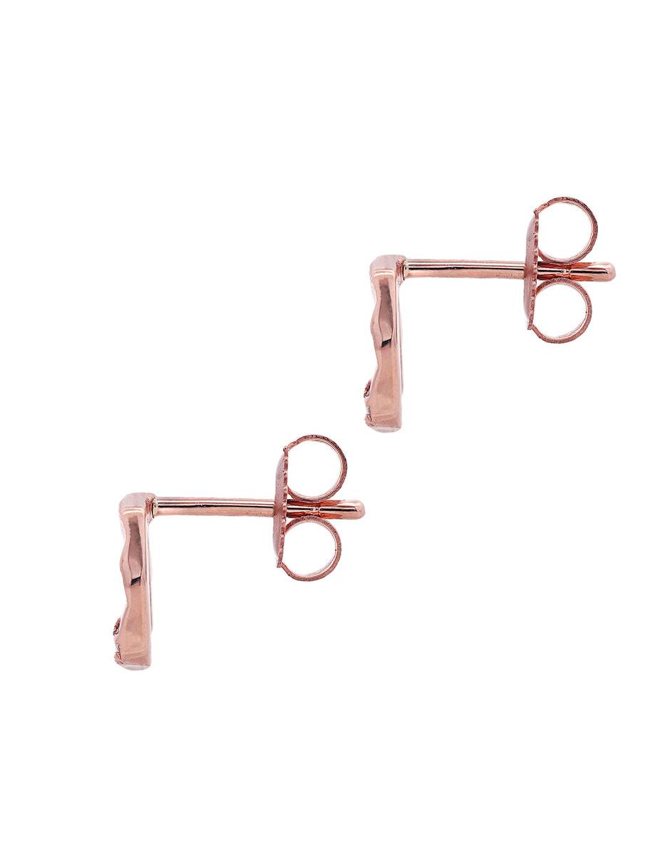 Aretes de hexágono de oro 14 K con acabado espejo diamante 3