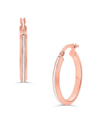 Arracadas de oro rosa 14 K con acabado glitter