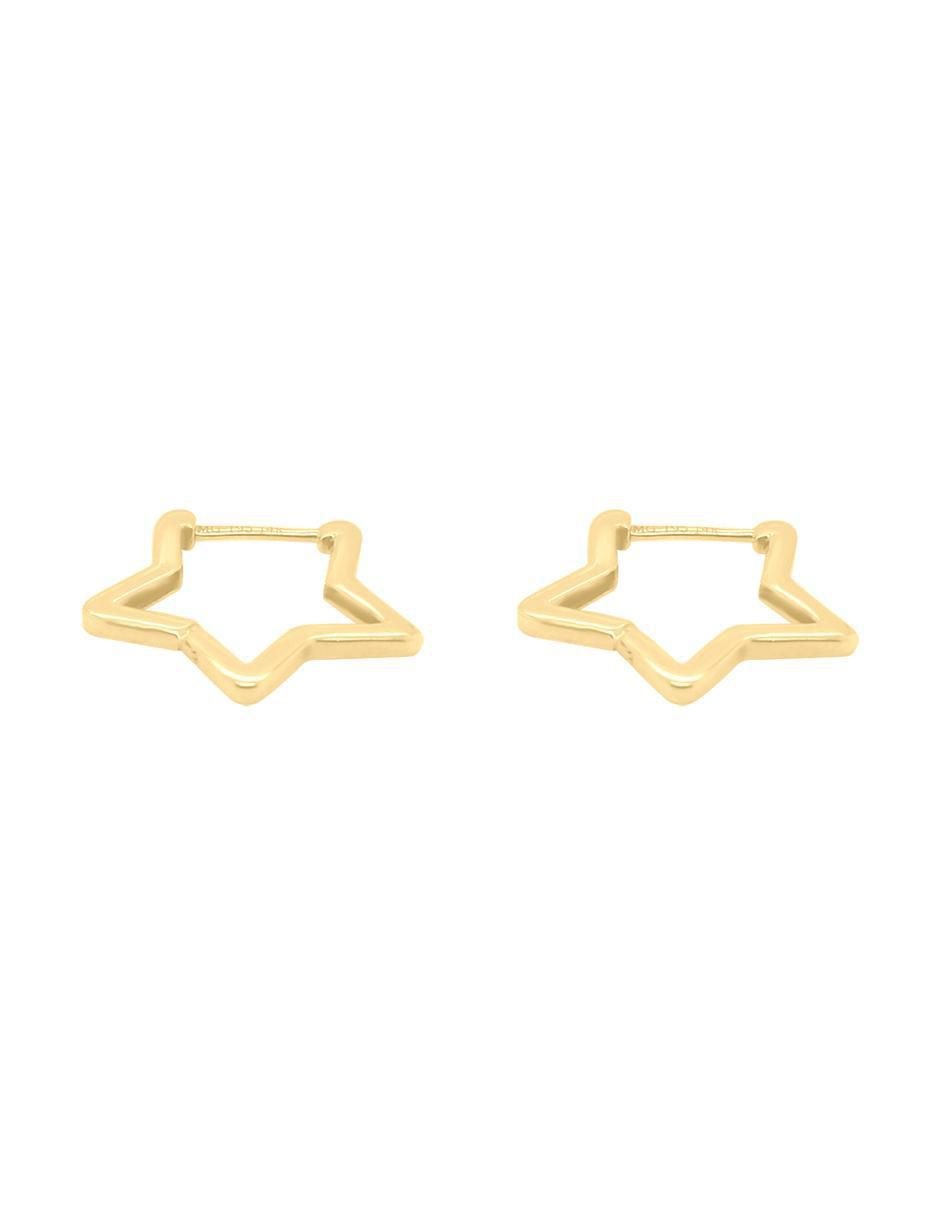 Aretes de estrella de oro amarillo 14 K con acabado brillante 3