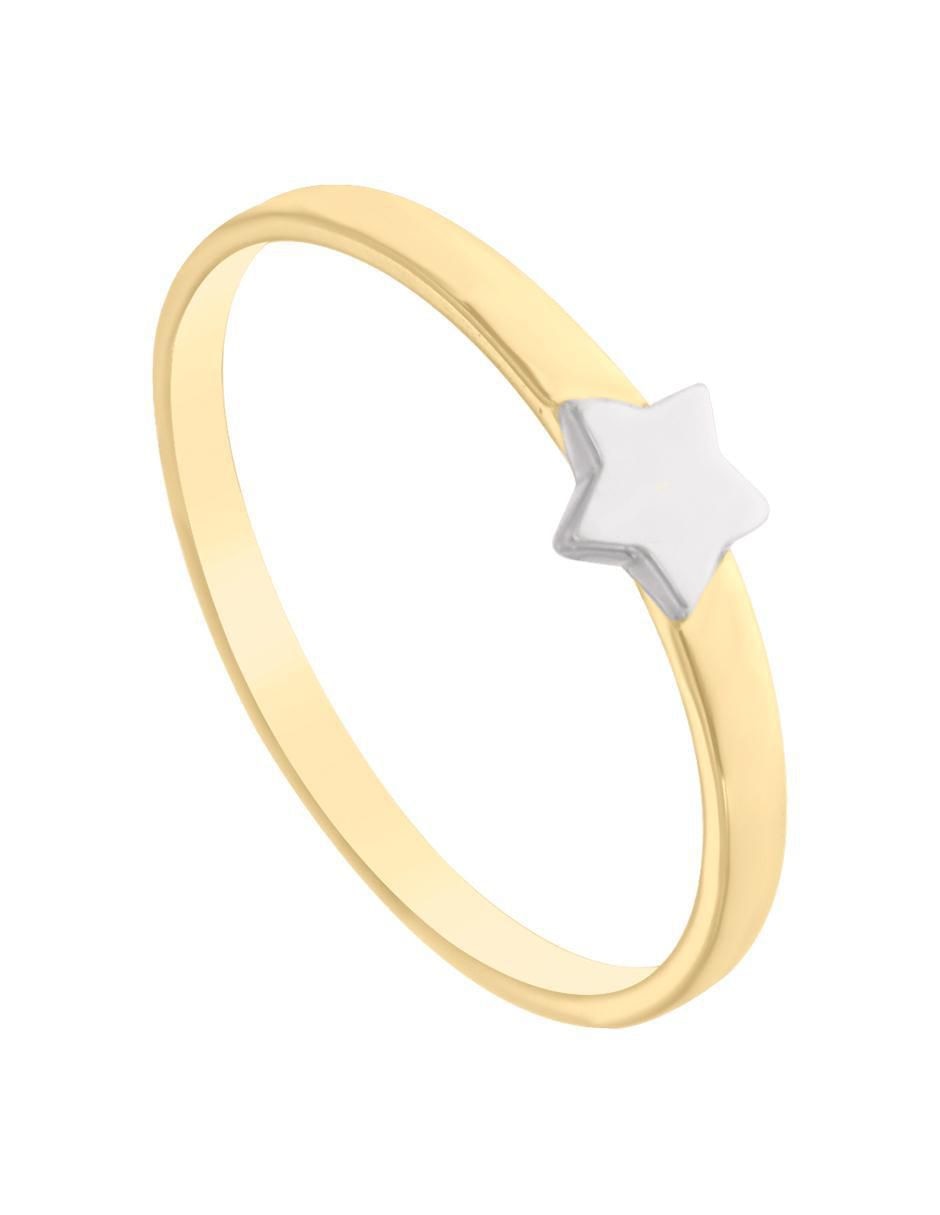 Anillo de estrella Fantasy 14 k de oro amarillo brillante