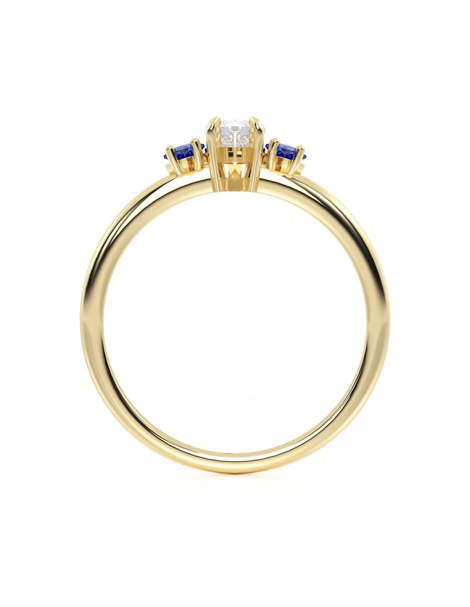 Anillo de compromiso de oro 14 zirconia 6