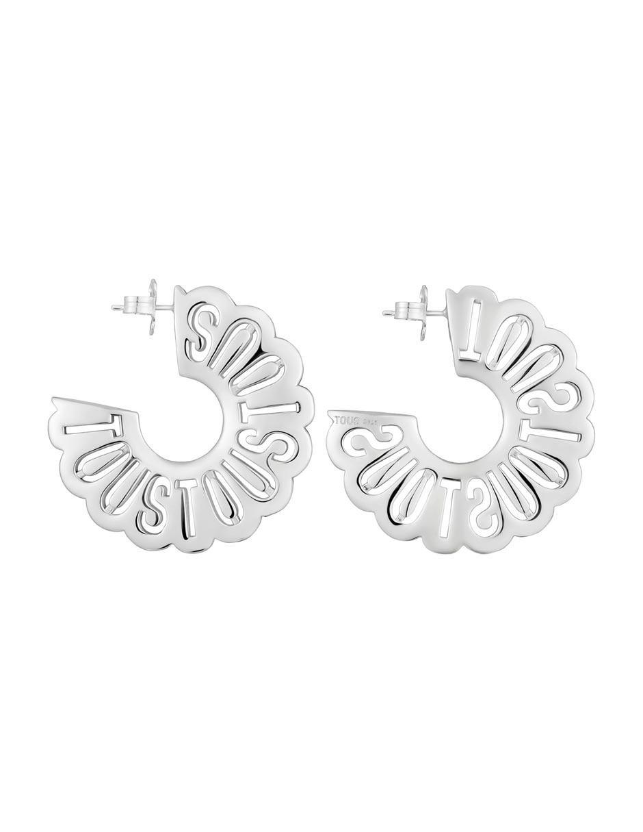 Aretes de aro de plata P 925 con acabado brillante 5