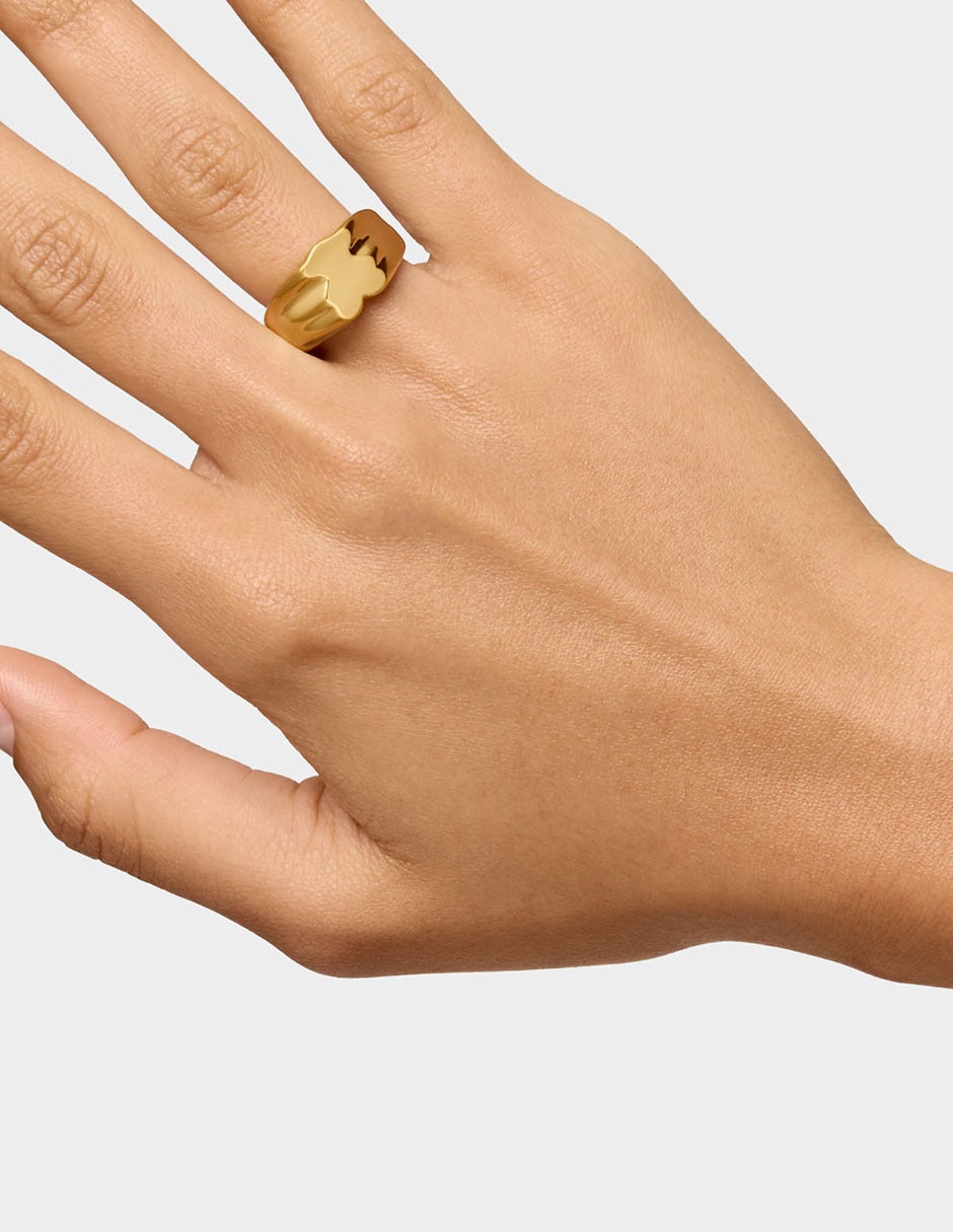 Anillo de oso Tous Sweet Dolls de plata P 925 baño de oro