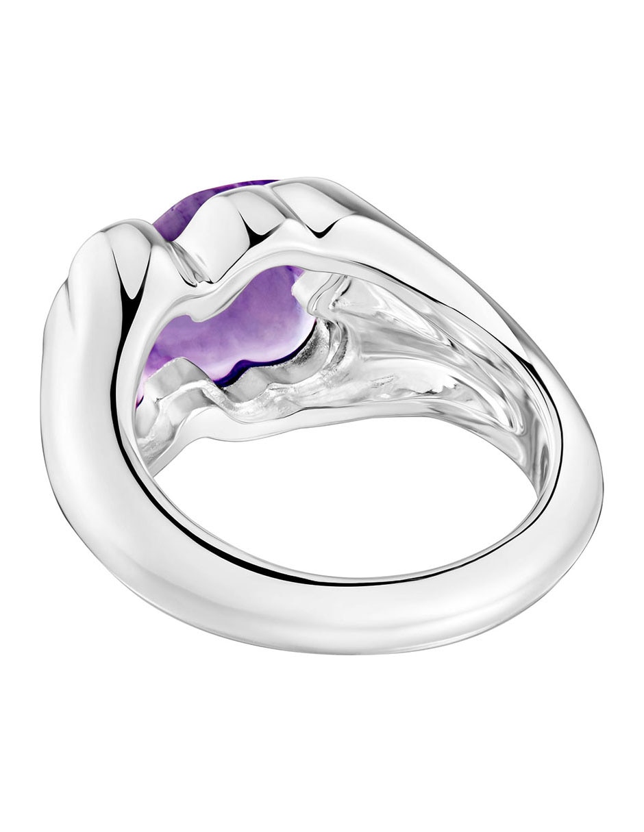 Anillo de oso Bold Motif P 925 de plata amatista brillante