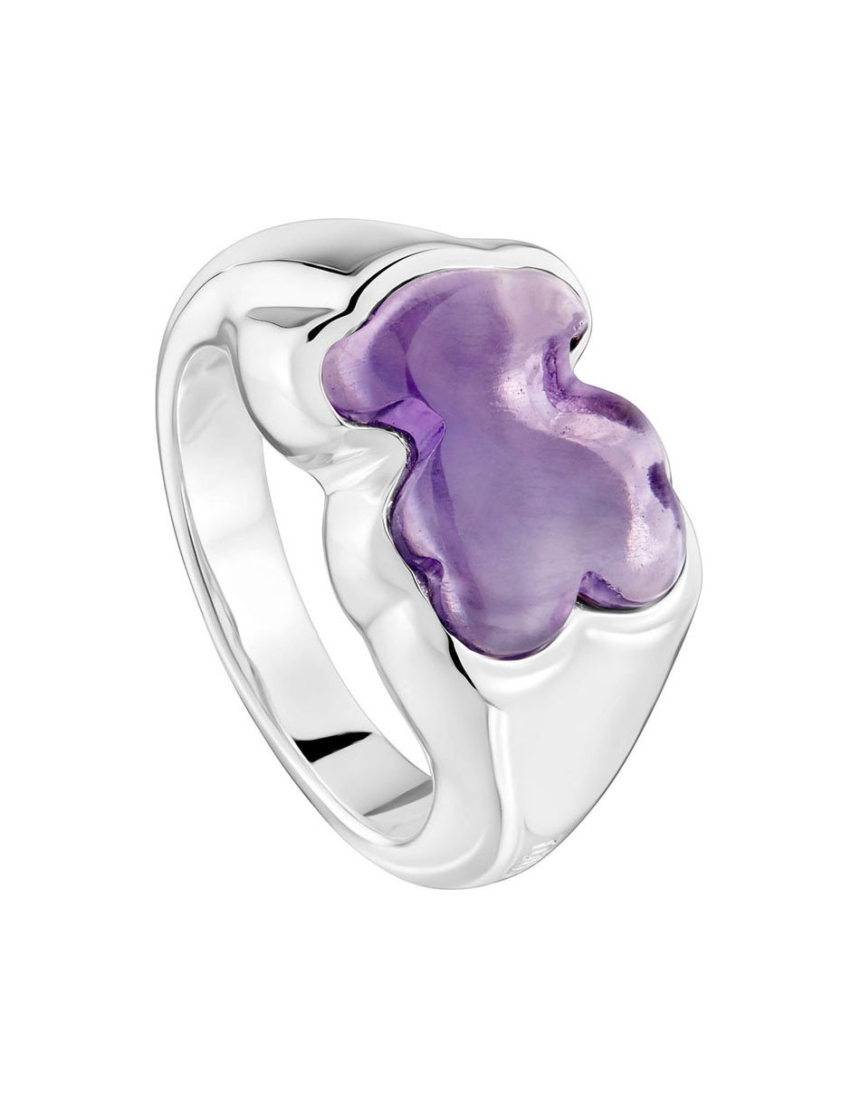 Anillo de oso Bold Motif P 925 de plata amatista brillante 6