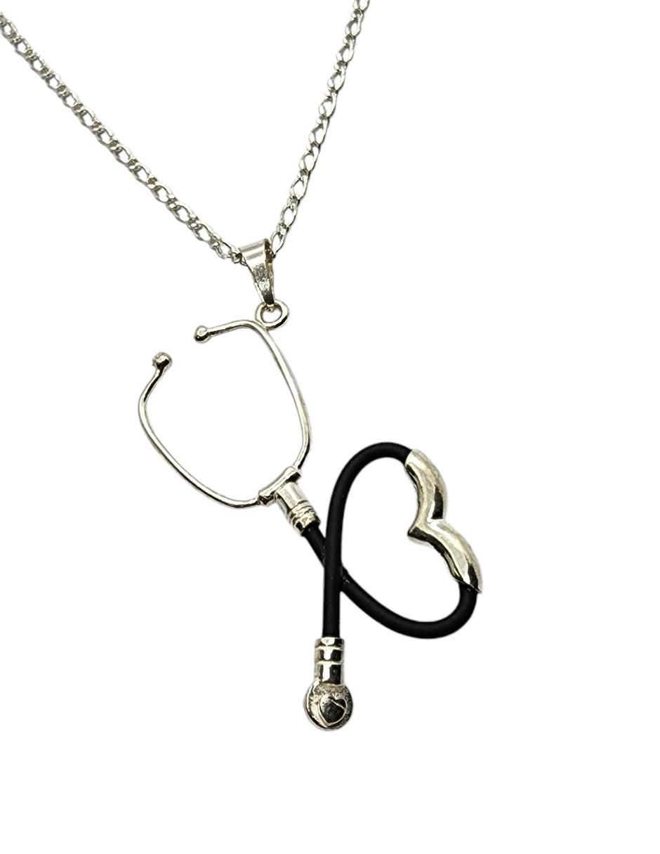 Collar con dije Estetoscopio de plata P 925 4