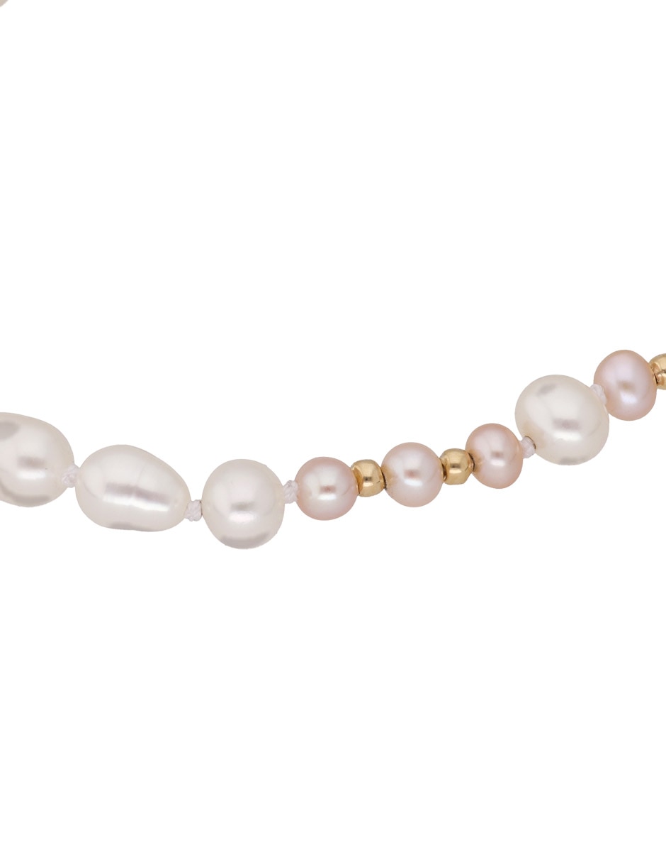 Pulsera Idc con perlas con acabado liso