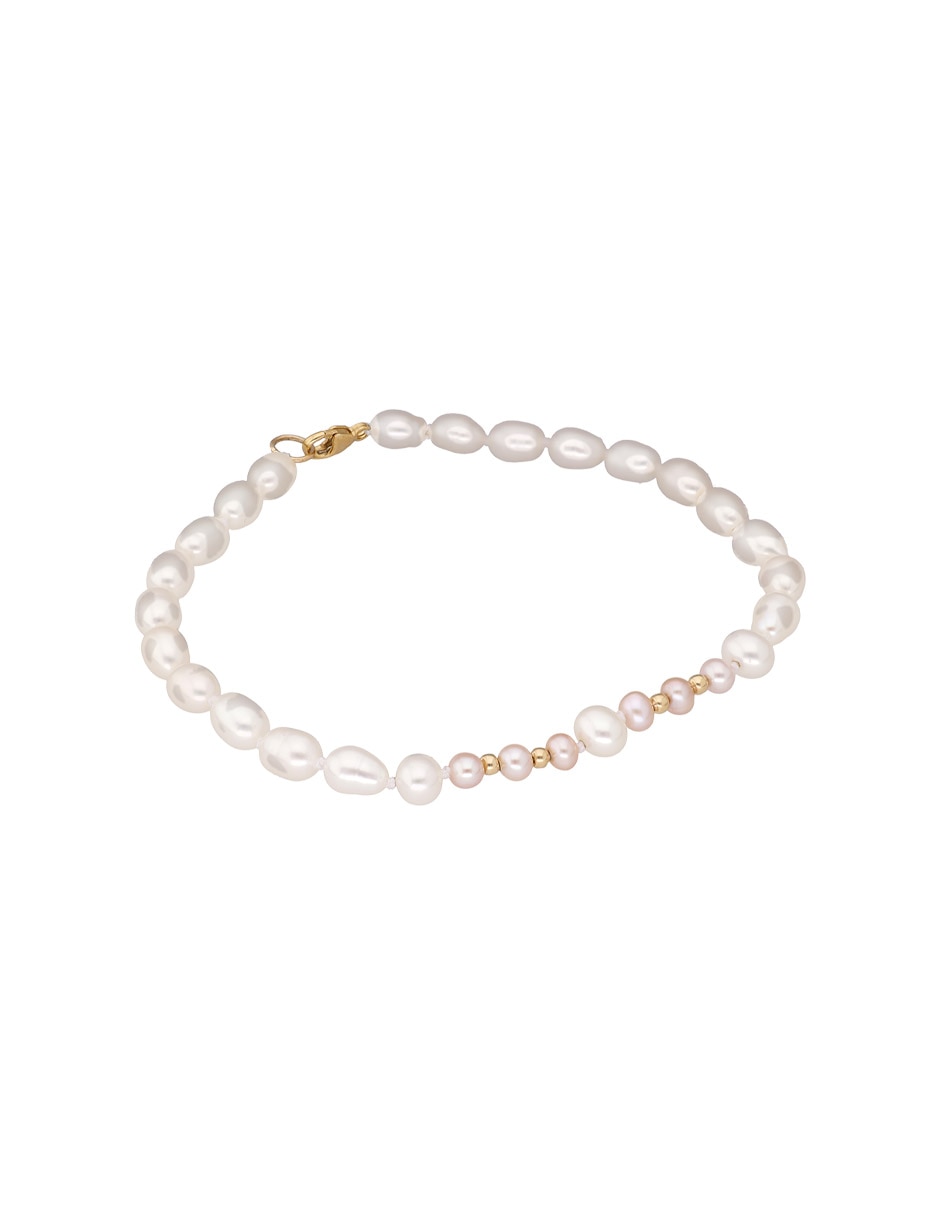 Pulsera Idc con perlas con acabado liso