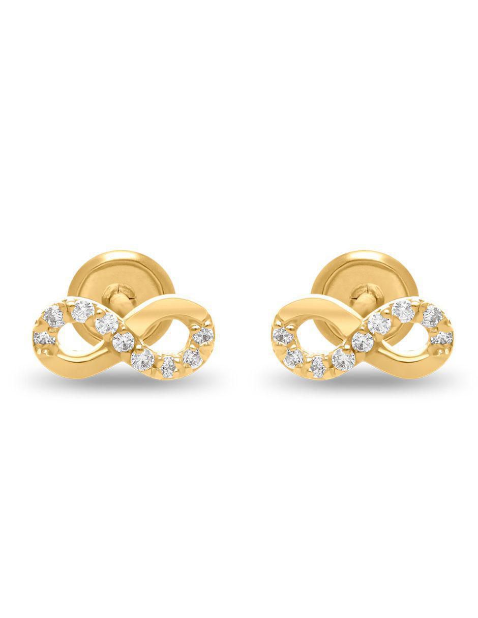 Broqueles de infinito de oro amarillo 14 K con acabado brillante Broqueles de infinito de oro amarillo 14 K con acabado brillante