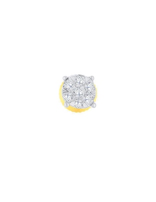 Broqueles circulares de oro amarillo 14 K con acabado brillante diamante