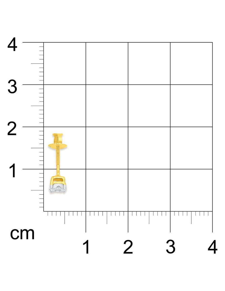 Broqueles circulares de oro amarillo 14 K con acabado brillante diamante