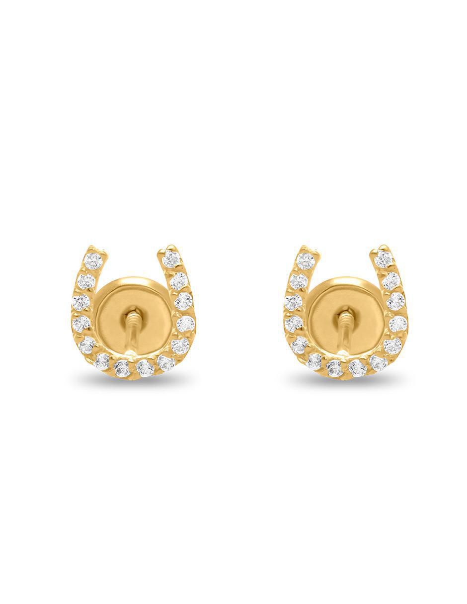 Broqueles de herradura de oro amarillo 14 K con acabado brillante Broqueles de herradura de oro amarillo 14 K con acabado brillante