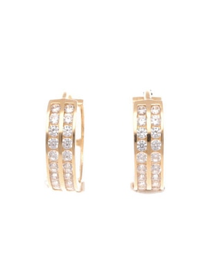 Arracadas de oro amarillo 14 K con acabado brillante