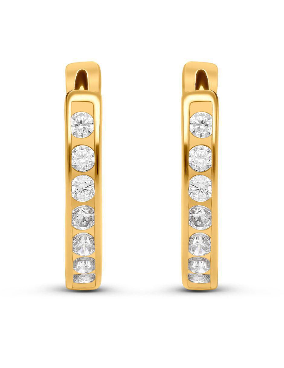 Arracadas de oro amarillo 14 K con acabado brillante Arracadas de oro amarillo 14 K con acabado brillante