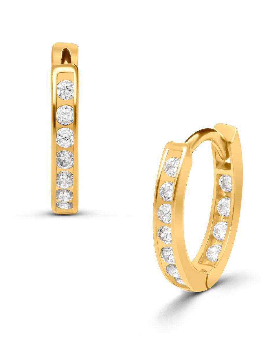 Arracadas de oro amarillo 14 K con acabado brillante 3