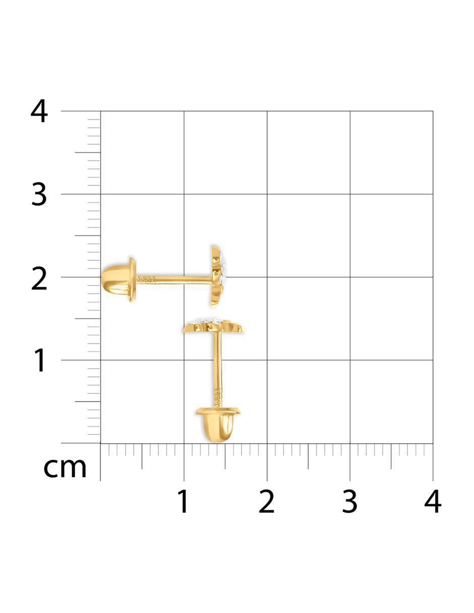 Broqueles de oso de oro amarillo 14 K con acabado brillante 3