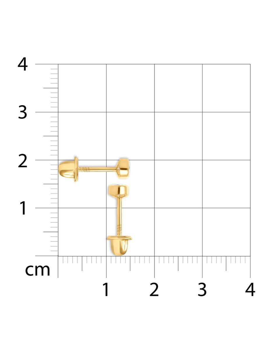 Broqueles circulares de oro amarillo 14 K con acabado brillante 3