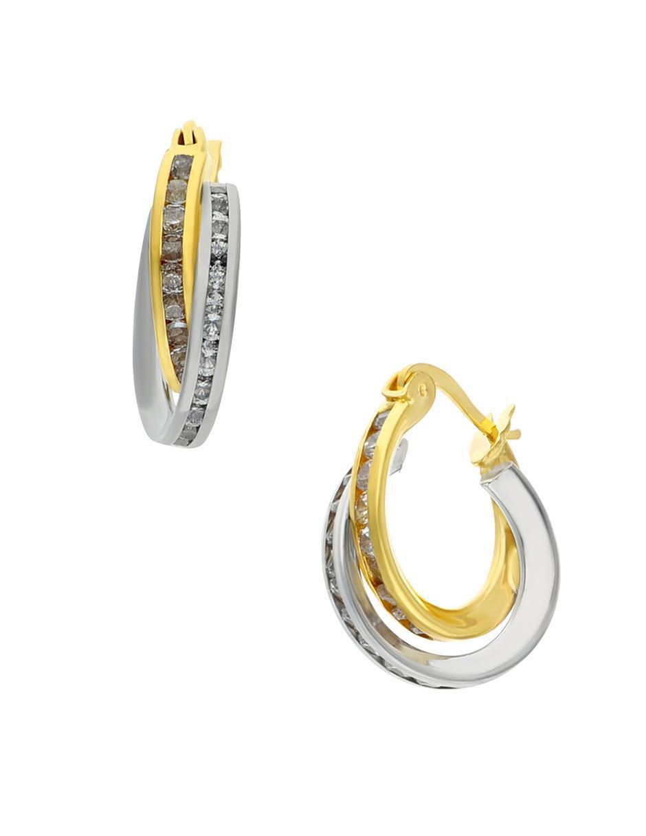 Arracadas de oro amarillo 14 K con acabado brillante 2