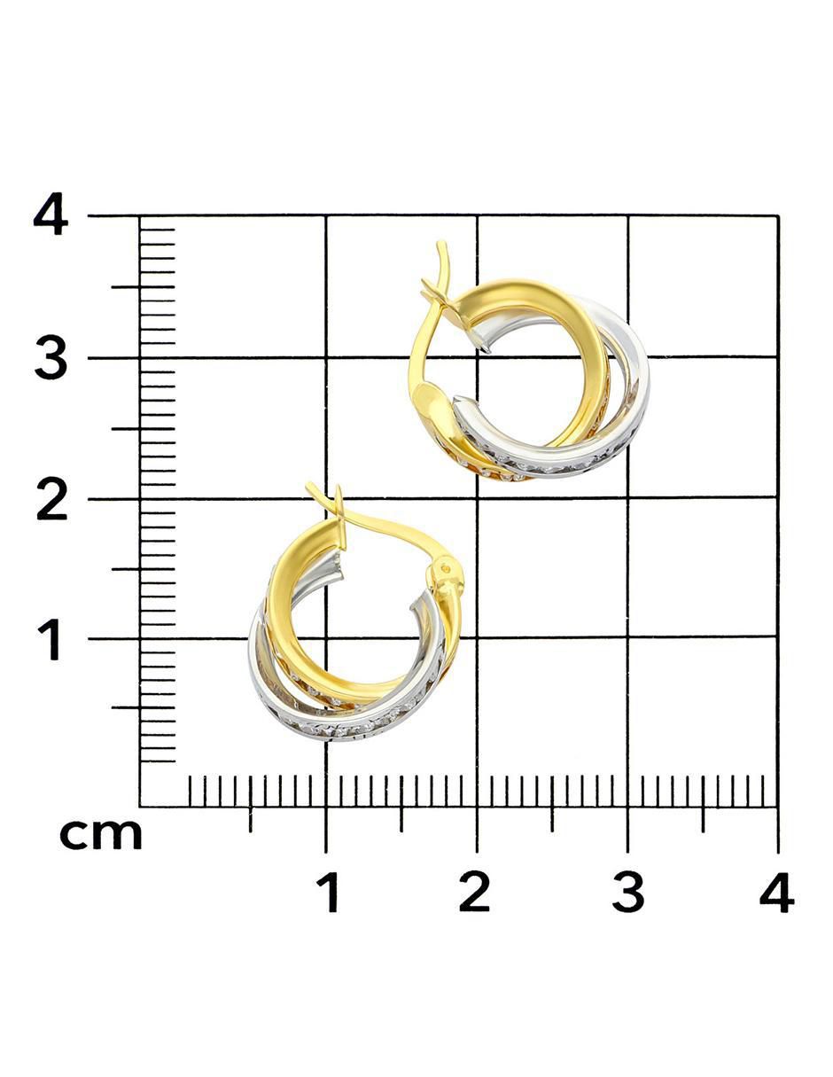 Arracadas de oro amarillo 14 K con acabado brillante 3