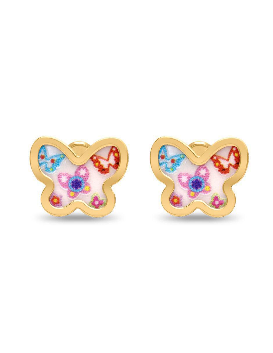 Broqueles de mariposa de oro amarillo 14 K con acabado brillante Broqueles de mariposa de oro amarillo 14 K con acabado brillante