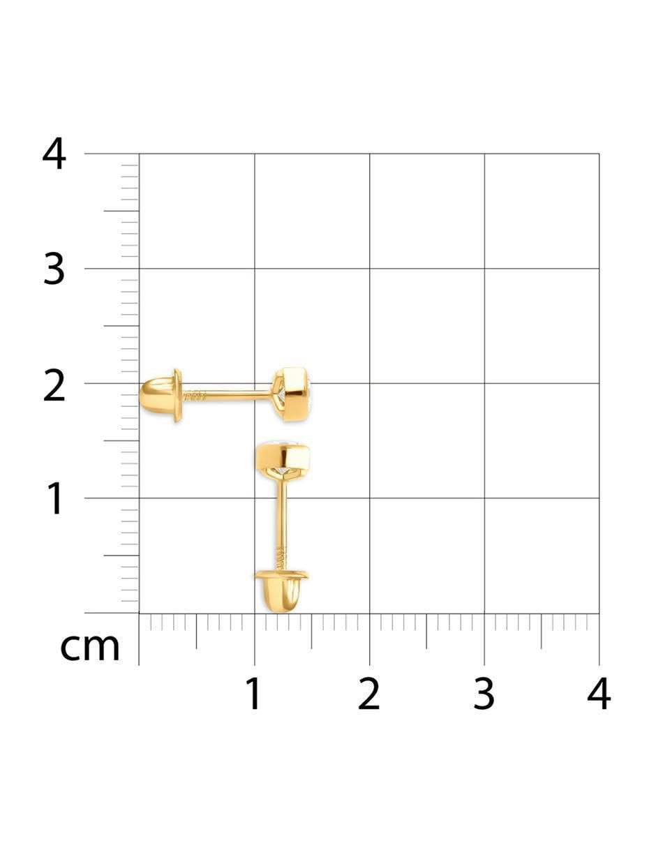 Broqueles circulares de oro amarillo 14 K con acabado brillante 3