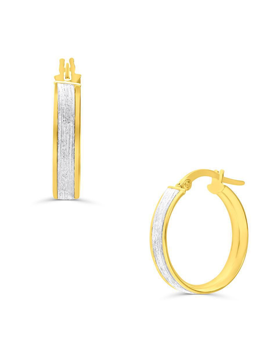 Aretes de aro de oro amarillo 14 K con acabado brillante 2