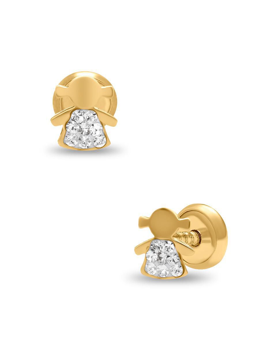 Broqueles de oro amarillo 14 K con acabado brillante 2
