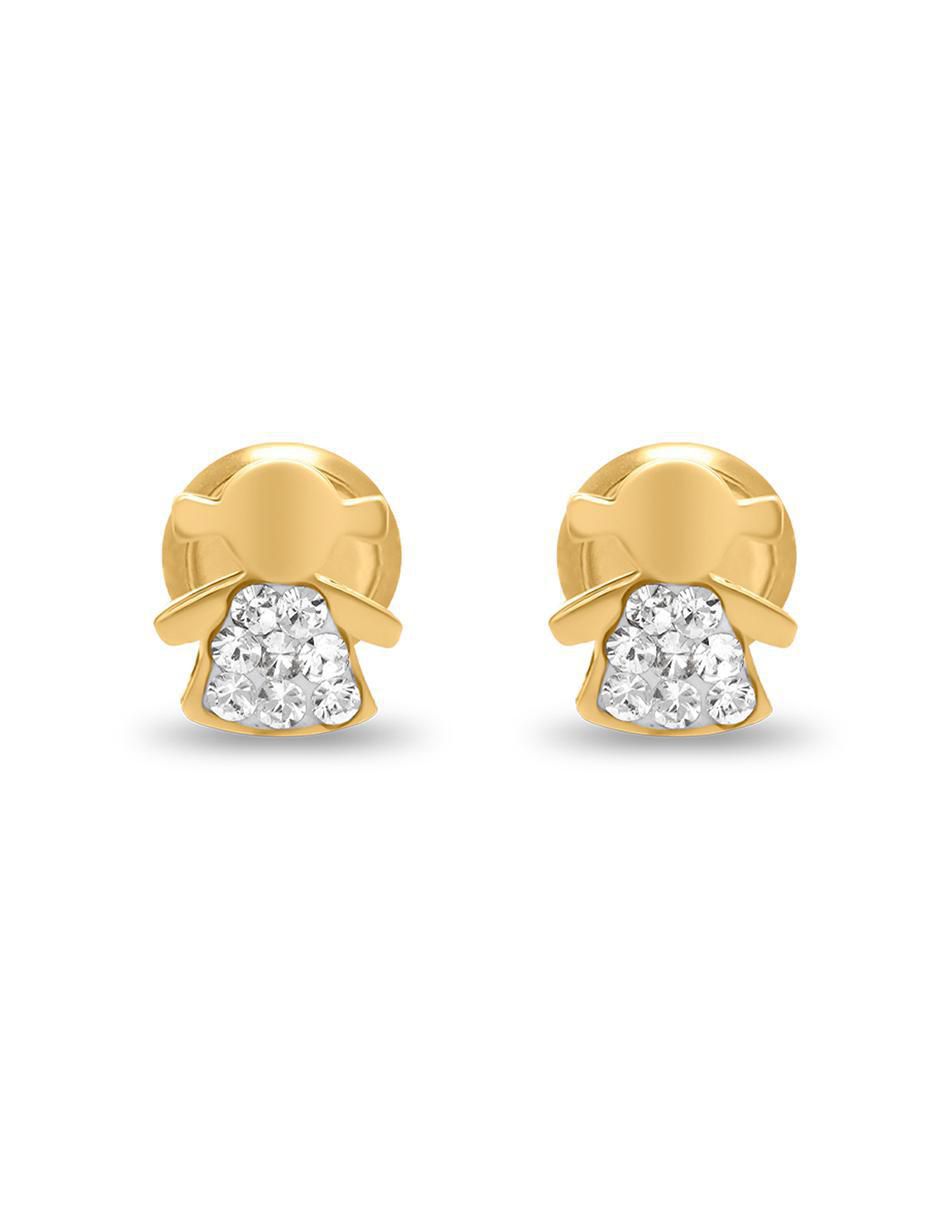 Broqueles de flor de oro amarillo 14 K con acabado brillante Broqueles de flor de oro amarillo 14 K con acabado brillante