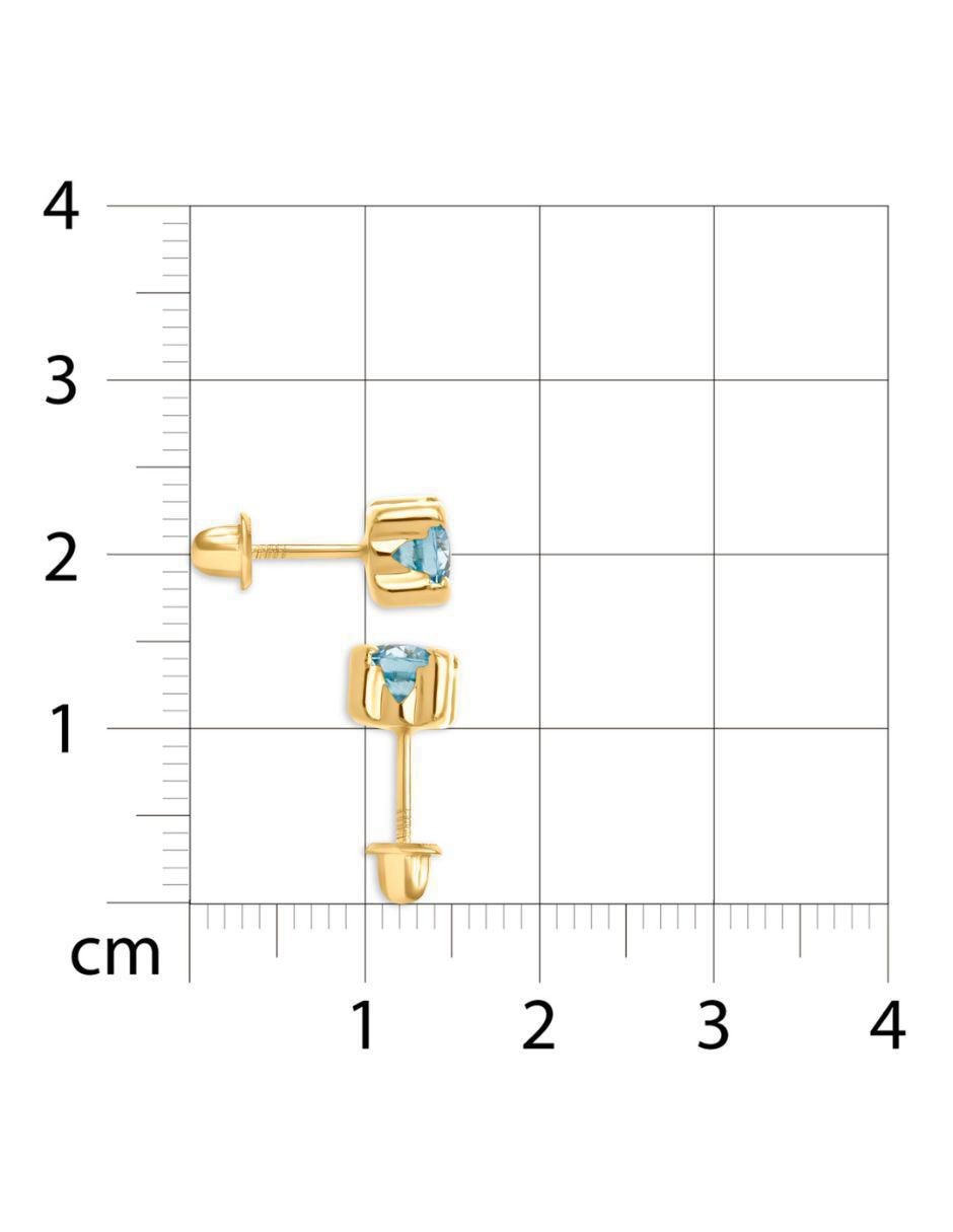 Broqueles circulares de oro amarillo 14 K con acabado brillante zafiro 4