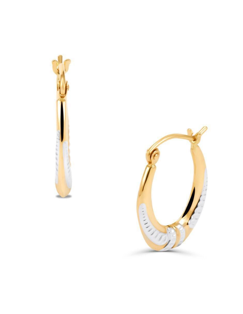 Arracadas de oro amarillo 14 K con acabado brillante