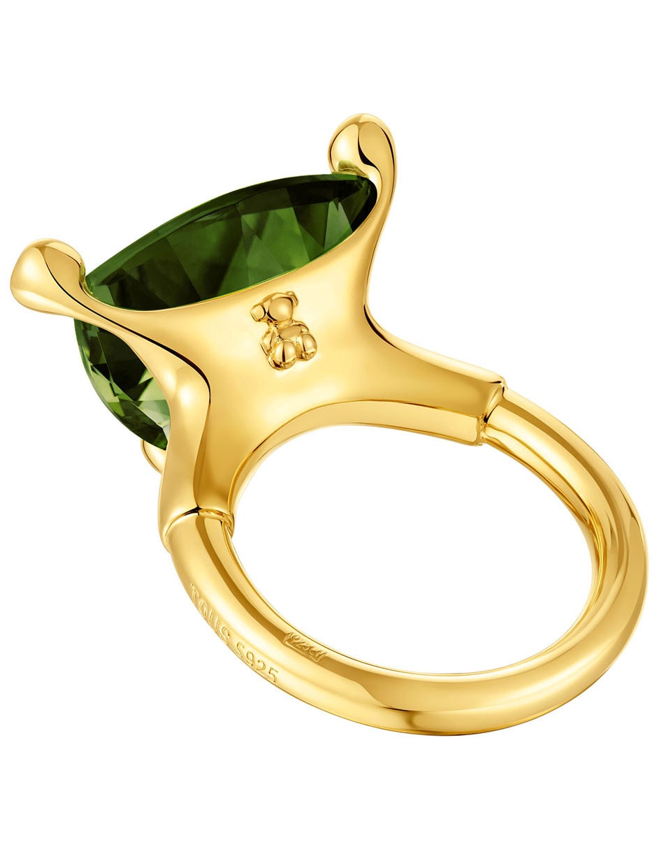 Anillo con gema Tous Color Lab de plata P 925 espinela baño de oro