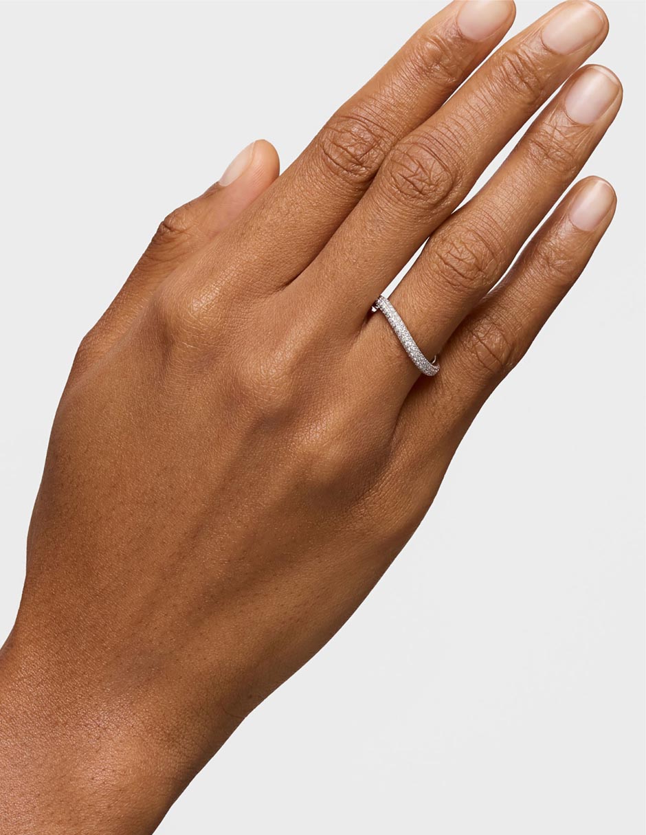 Anillo redondo New Hav 18 k de oro blanco diamante pavé 6