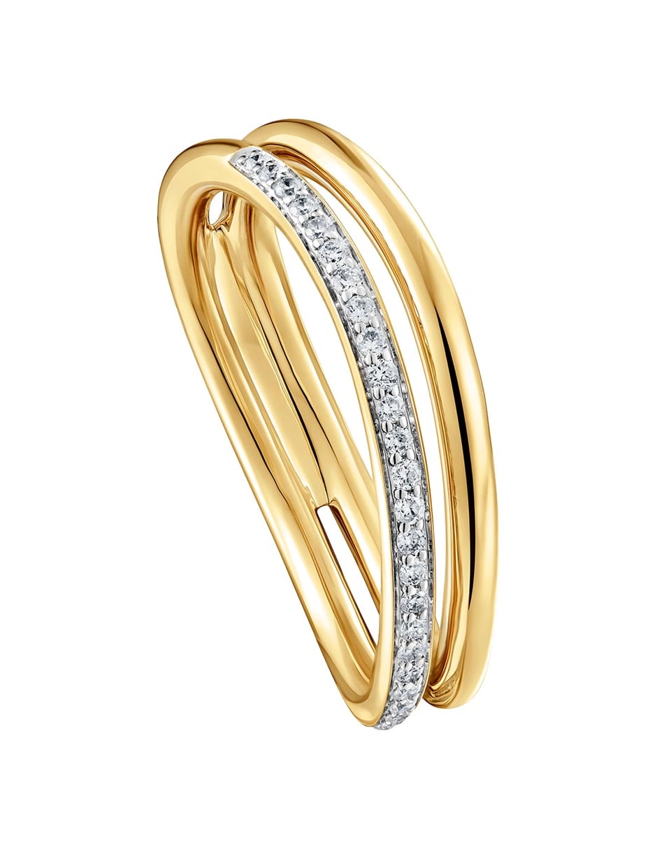 Anillo con gema redondo Tous New Hav de oro amarillo diamante brillante
