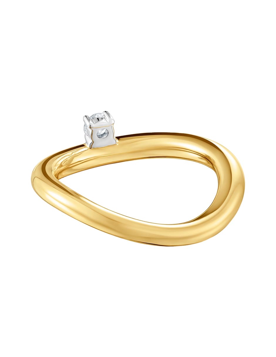Anillo con gema redondo Tous New Hav de oro amarillo diamante brillante
