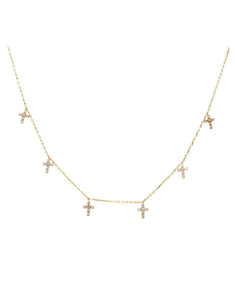 Gargantilla cruz de oro amarillo 14 K Gargantilla cruz de oro amarillo 14 K