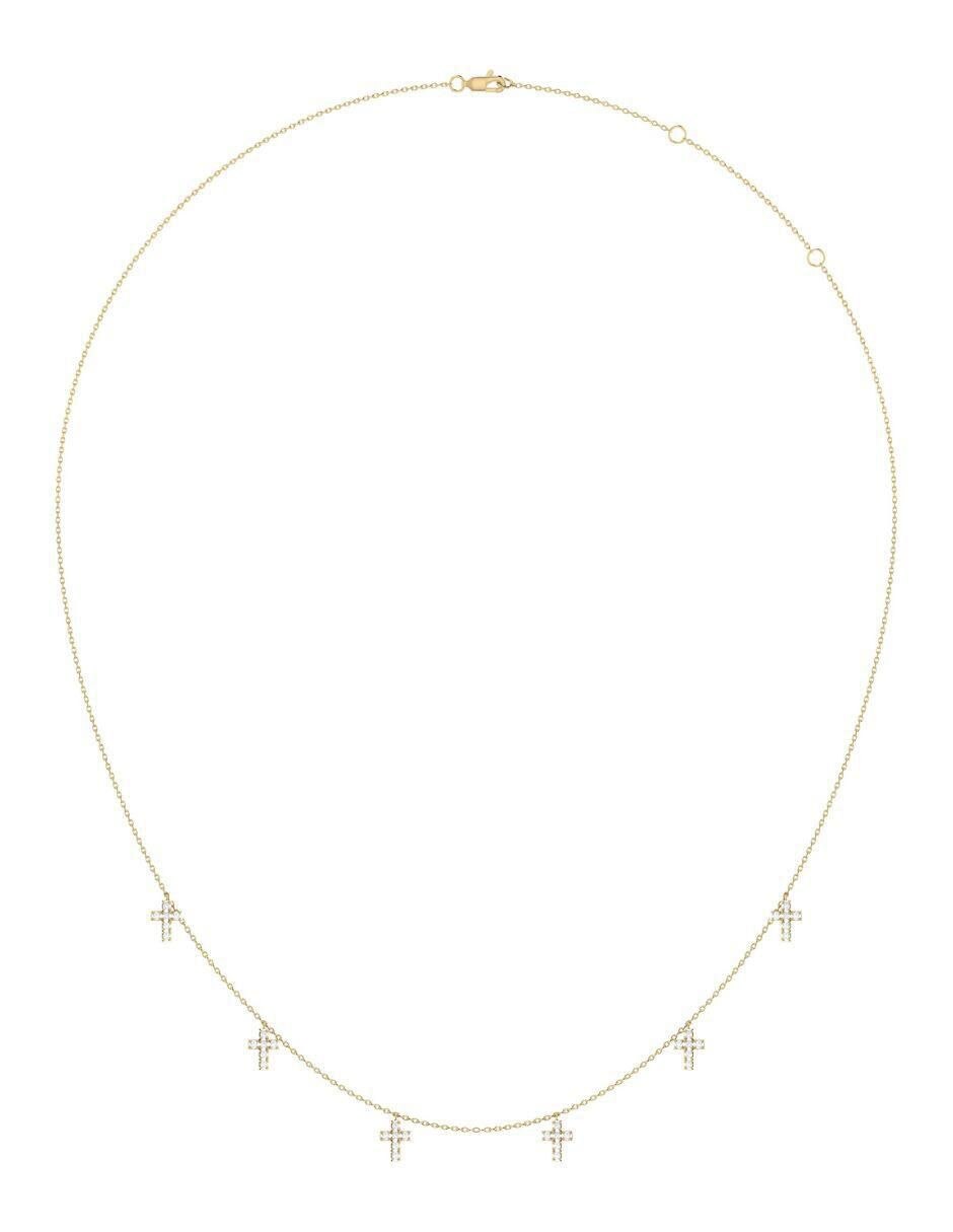 Gargantilla cruz de oro amarillo 14 K 2