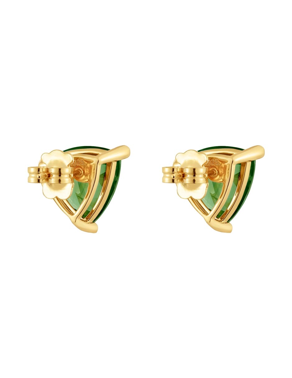 Aretes triangulares Tous de plata P 925 con acabado baño de oro espinela